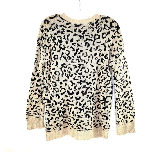 Kirra Leopard Print Knit Pullover Sweater Sz M - Picture 6 of 8